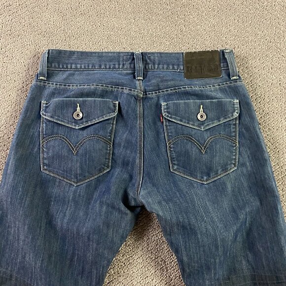 Levi's 514 Slim Straight Jeans Men's 34 x 30 Actual 35 x 31 Soiled Distressed - Picture 4 of 15